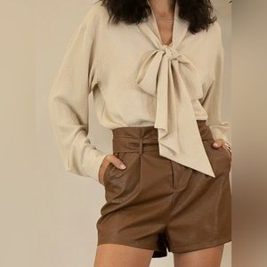 Mulla Americano Faux Leather Shorts